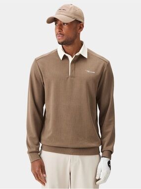 Macade Golf Men’s Blades Polo Sweatshirt in Sepia, Size S